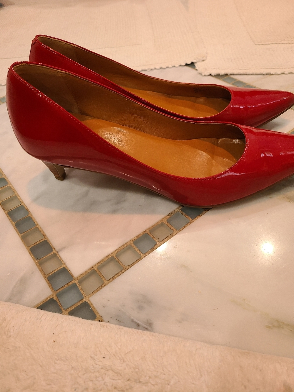 Cole Haan Red Patent Pointed-Toe Women's Pumps - Picture 4 of 6